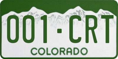 CO license plate 001CRT