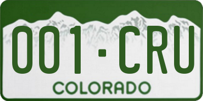 CO license plate 001CRU