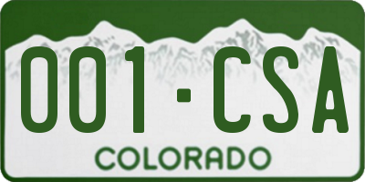 CO license plate 001CSA
