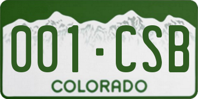 CO license plate 001CSB