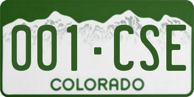 CO license plate 001CSE