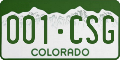 CO license plate 001CSG