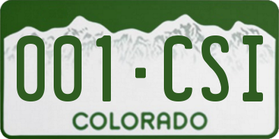 CO license plate 001CSI