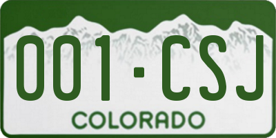 CO license plate 001CSJ