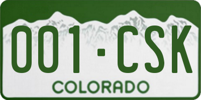 CO license plate 001CSK