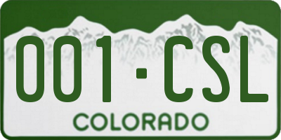 CO license plate 001CSL