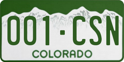 CO license plate 001CSN