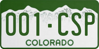 CO license plate 001CSP