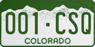 CO license plate 001CSQ