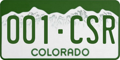 CO license plate 001CSR