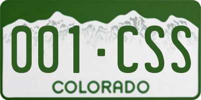 CO license plate 001CSS