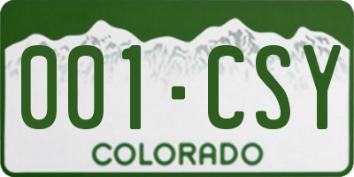 CO license plate 001CSY