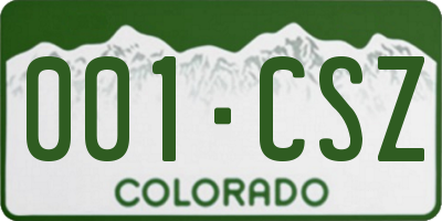 CO license plate 001CSZ