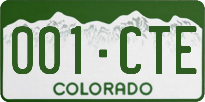 CO license plate 001CTE