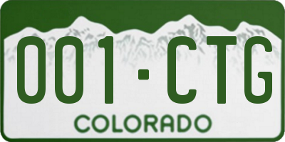 CO license plate 001CTG