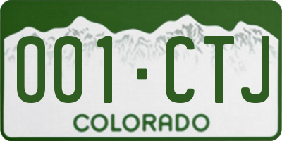 CO license plate 001CTJ