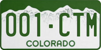 CO license plate 001CTM