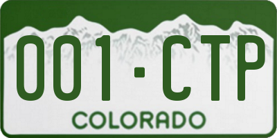 CO license plate 001CTP
