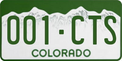 CO license plate 001CTS