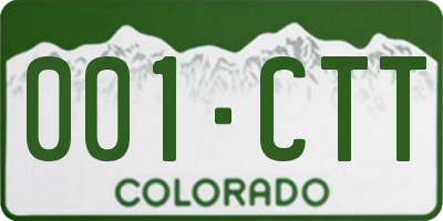 CO license plate 001CTT