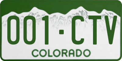 CO license plate 001CTV