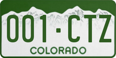 CO license plate 001CTZ