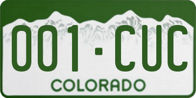 CO license plate 001CUC