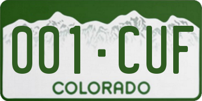 CO license plate 001CUF