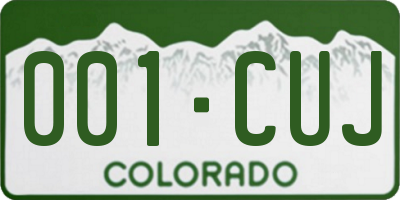 CO license plate 001CUJ