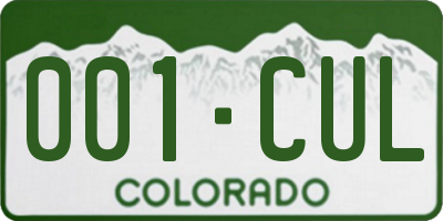 CO license plate 001CUL