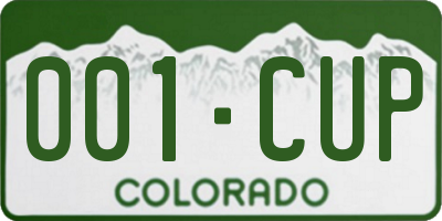 CO license plate 001CUP