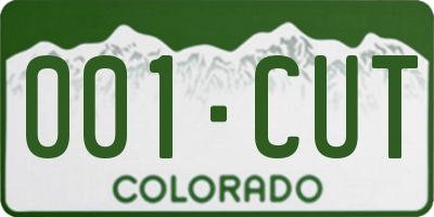 CO license plate 001CUT