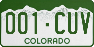 CO license plate 001CUV