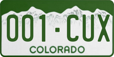 CO license plate 001CUX