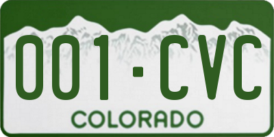 CO license plate 001CVC