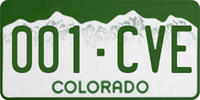 CO license plate 001CVE