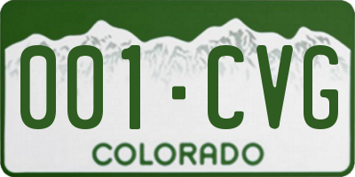 CO license plate 001CVG