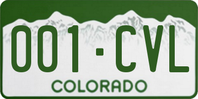 CO license plate 001CVL