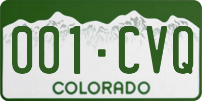 CO license plate 001CVQ