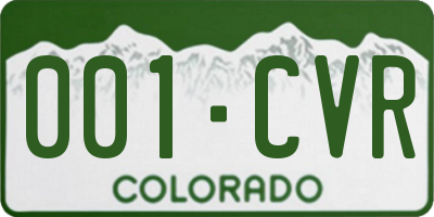 CO license plate 001CVR