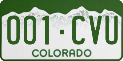 CO license plate 001CVU