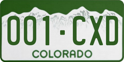 CO license plate 001CXD