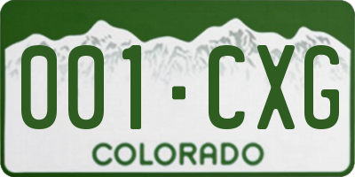 CO license plate 001CXG