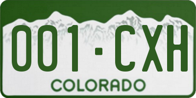 CO license plate 001CXH