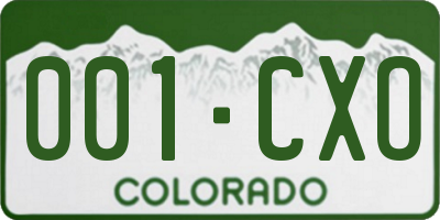 CO license plate 001CXO