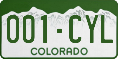 CO license plate 001CYL