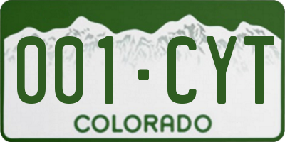CO license plate 001CYT