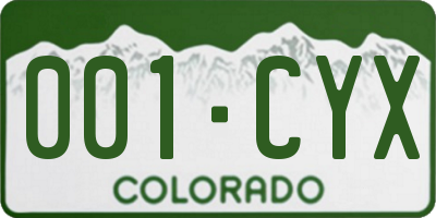 CO license plate 001CYX