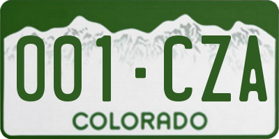 CO license plate 001CZA