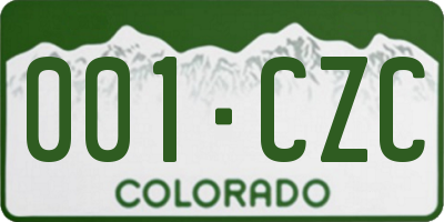 CO license plate 001CZC